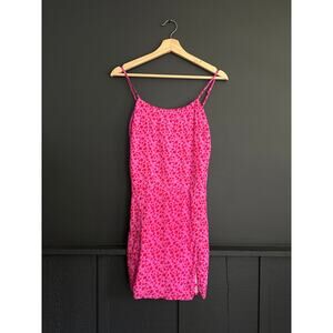 Stillwater The Brand Pink Floral Spaghetti Strap Mini Dress Tie Back Size XS